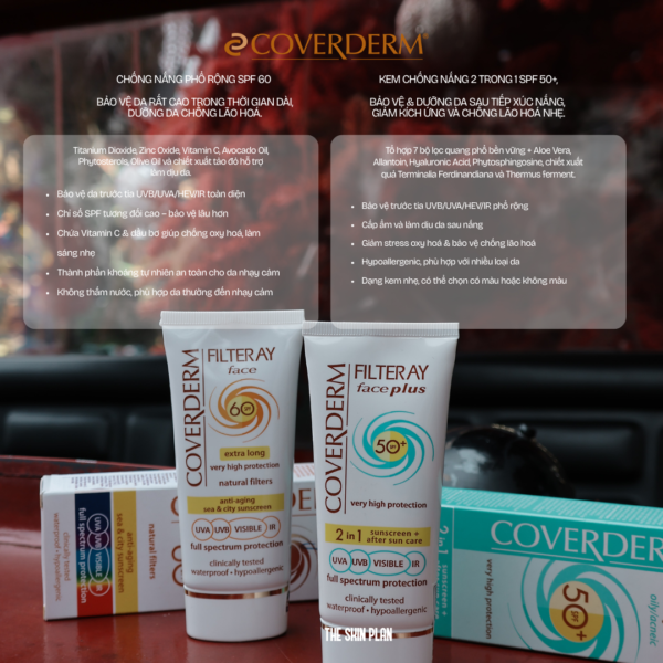 COVERDERM FILTERAY FACE SPF 60 / KEM CHỐNG NẮNG VẬT LÝ KHÔNG MÀU