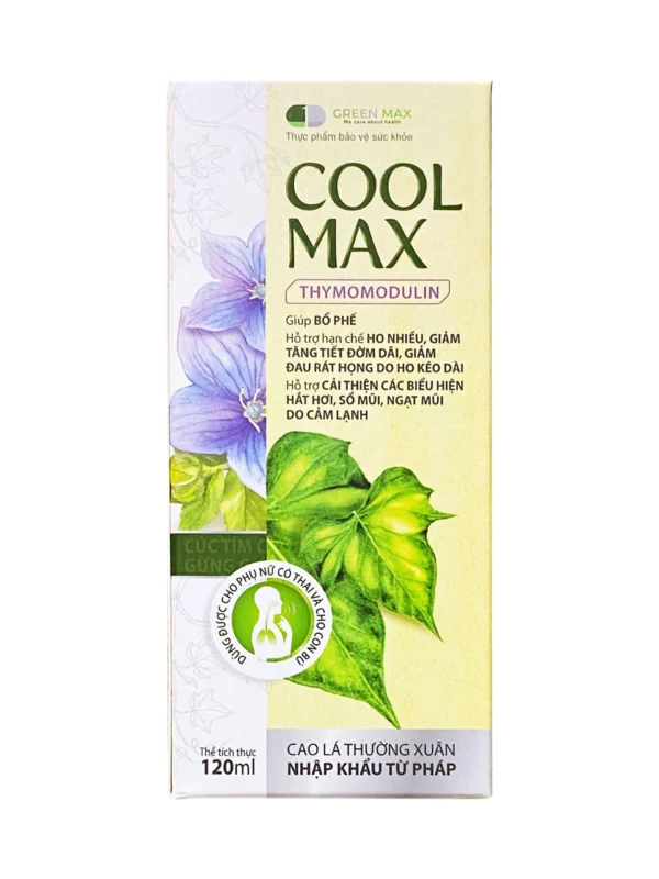 Siro bổ phế, hỗ trợ hạn chế ho nhiều COOL MAX Thymomodulin hộp 1 chai 120ml