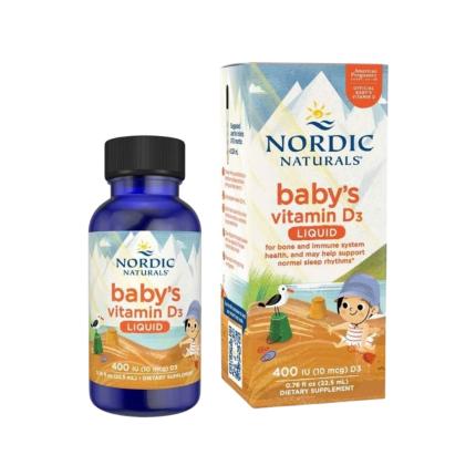 Nordic Naturals Baby's Vitamin D3 - Hỗ trợ tăng hấp thu canxi cho bé