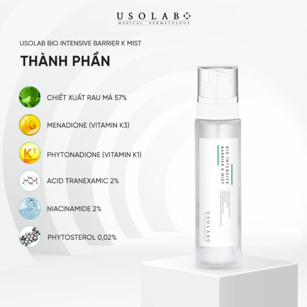 Xịt khoáng toner Usolab Bio Intensive Barrier K Mist làm sạch dịu da